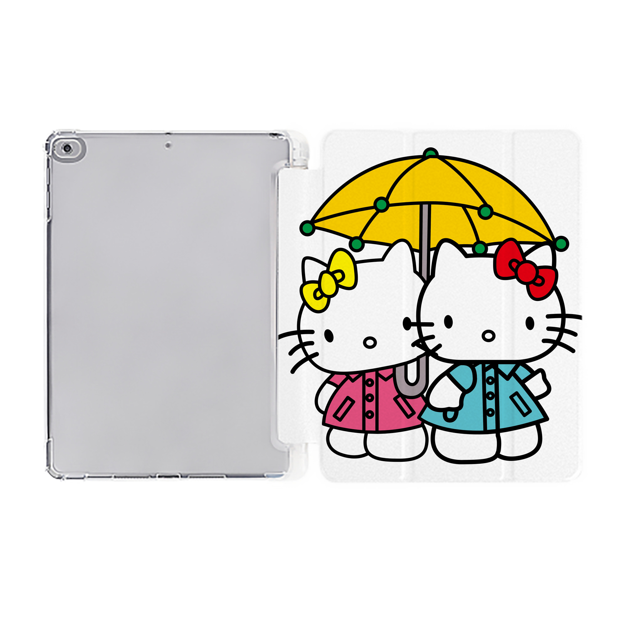 （画像用） Hello Kitty ハローキティ IPad ケース ペン収納付き 三つ折りスタンド PUレザー×シリコン 対応機種9.5/10.5/10.9インチ